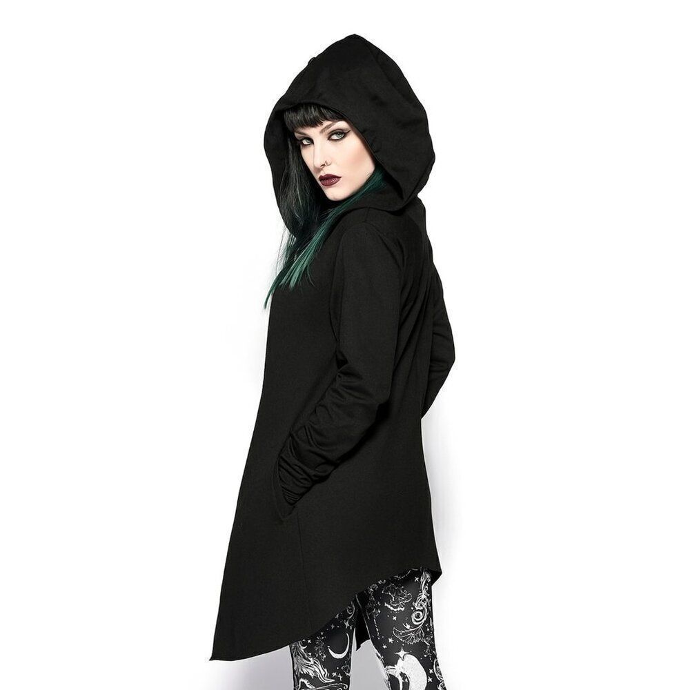 Like New Vintage Unisex Vlad The Impaler Black Hooded Cloak Goth Cardigan